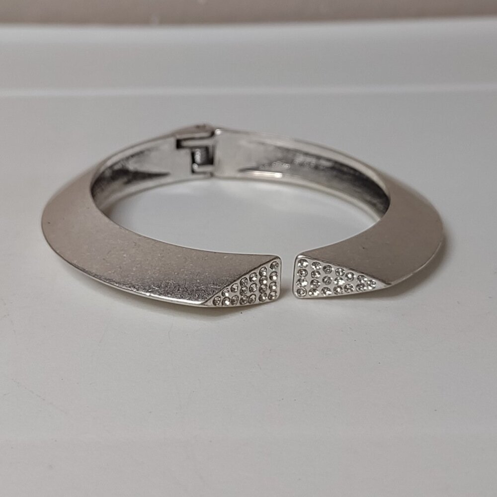 6 Inch Banana Republic Silver Tone Hinged Bracelet